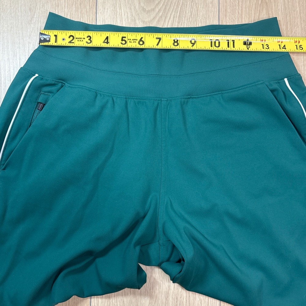 Athleta Venice Joggers Green Teal White Piping High Rise Pants 854423-11 Medium - Picture 5 of 7